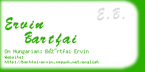 ervin bartfai business card